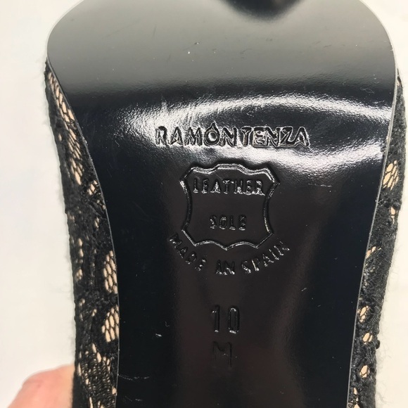 Ramon Tenza Lace Peep Toe Heels - Picture 5 of 7